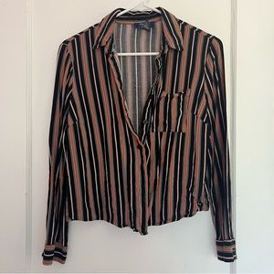 Striped Button Down Blouse